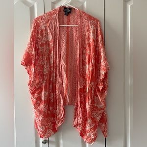 Angie size small orange cover up with floral design